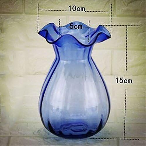 Mr. Garden Glass Water Flower Pots, Planter Glass Bottles,Hydroponics Containers Blue D3.94-Inch x H5.9-Inch