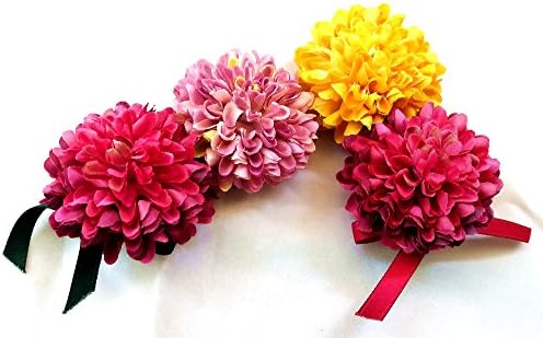 Qlove Set of 2 3.5" Chrysanthemum Imitation Flower Hair Clips Accessory Hair Headdress For Girls Teens Kids Adults(qlove1701)