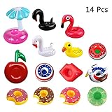 Drink Pool Floats, Inflatable Drink Holders 14 Packs - Inflatable Cup Coasters for Party and Kids Bath Toys , Party Supplies For Pool Beach Shower Spa Festival Holiday Vacation Birthday Gift
