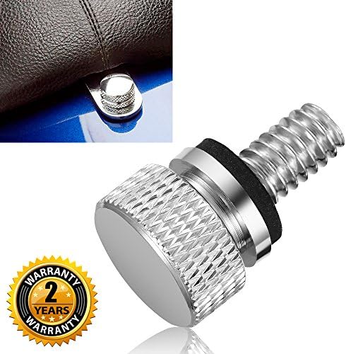 Seat Bolt Screw Cap Chrome for Harley Davidson Quick Mount Polished Knurled Sides 1/4"-20 Thread by BenkerMoto