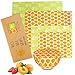 Ecozoi Reusable Beeswax Food Wraps, Assorted 4 Pack Sandwich Wraps, Plastic Free Food Storage Ideal For Kitchen Storage, Bread Wraps, Vegetable & Fruit Bowl Covers, Zero Waste | 1s, 1m, 1l, & 1xl