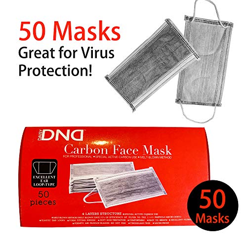 4 Layer Professional Medical Disposable Earloop Face Masks for Dust, Germ and Virus Protection and Personal Health (50 Masks)