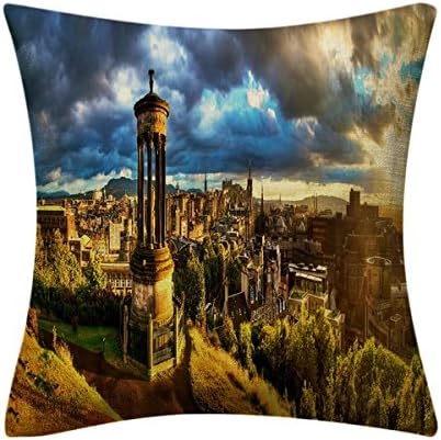 GericPros Decorative Throw Pillow Covers 18 X 18 Inch Cotton Linen Square Pillowcases 1607-as530