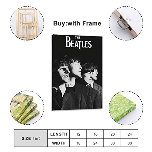 NBEI Poster rétro The Beatles – Peinture décorative sur toile pour salon, chambre à coucher – 50 x 75 cm - Les Beatles, Paul McCartney, John Lennon, RIngo Starr, George Harrison NBEI Poster rétro The Beatles - Peinture décorative sur toile pour salon, chambre à coucher - 50 x 75 cm – Image 3