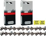 2 Pack, OREGON 72LPX059G 59 Drive Link Super 70 Chisel Chain .375