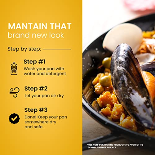 Machika Enamel Paella Pan Paella Pan Skillet for Paella and Rice