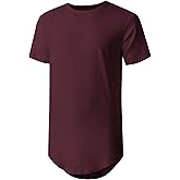 Hat and Beyond Mens Hipster Curve Hem Droptail Tee Premium Longline T Shirts