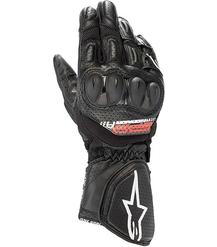 Alpinestars SP-8 V3 Air Motorcycle Gloves – Men's Street Riding Gloves, Black/White/Red, 2XL