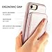 ZVE Leather Wallet Case for iPhone SE 2022 5G, iPhone 8/7 - 4.7 inch, Rose Gold