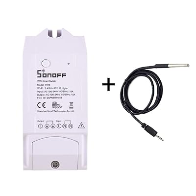 Docooler SONOFF TH16 WiFi Wireless Smart Switch Monitoring Temperature Humidity Wireless Home Automation Kit Compatible with Alexa Google Home Nest 15A 3500W