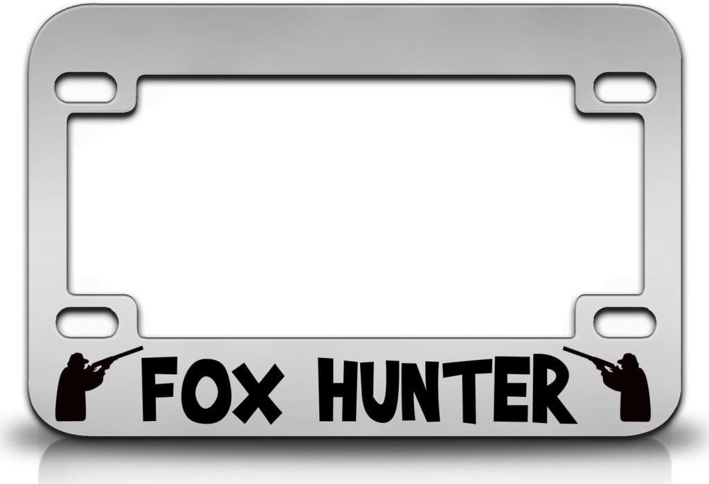Custom Brother - FOX HUNTER Hunters Hunting Metal MOTORCYCLE License Plate Frame Chr