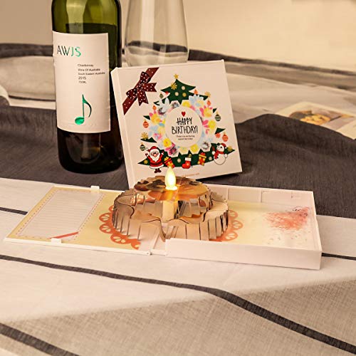 Antizer Birthday Card Pop Up Happy Birthday Card Reusable Amazing Flicker Candle Cake Card To Express Your Love To Friends & Family (Colored - 1 Pack) - Thumbnail 4