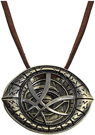 Menadix Doctor Strange Necklace Eye of Agamotto Superhero Necklace Costume Prop Stone Pendant Copper