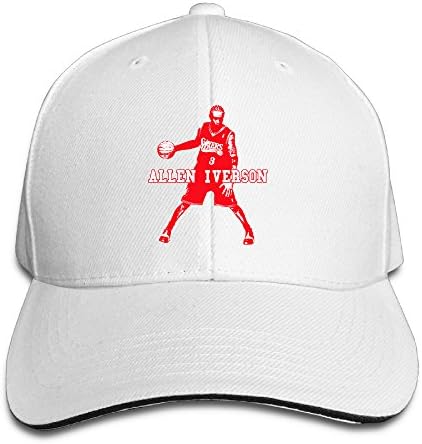 Hotgirl4 Adult Allen #3 Iverson Sandwich Bill Baseball Hat White