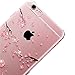 iPhone 6 Case EMAXELER Clear Ultra Thin Internal Diamond TPU Gel Shock Absorbing Scratch Resistant Frame Cover Silicone Skin Case for iPhone 6S 4.7 inch Pink Cherry Blossoms