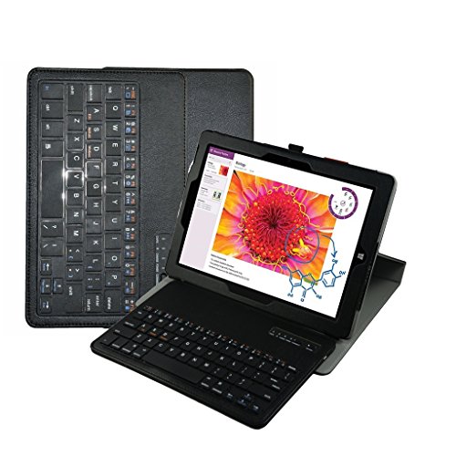 Mama Mouth Coustom Design Slim Stand PU Leather Case Cover With Romovable Bluetooth Keyboard For 10.8 " Microsoft Surface 3 Tablet Windows 8.1 Tablet (Will Not Fit 12.1 Inches Surface Pro 3),Black - Thumbnail 3