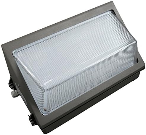 LEDRadiant 100W LED Wall Pack Light Fixture Brown, 450 Watt HID Equivalent, 10700 Lm, 6000K (Cool White), 120° Beam Angle, Prismatic Glass Lens, IP65, UL Listed, 5 year warranty