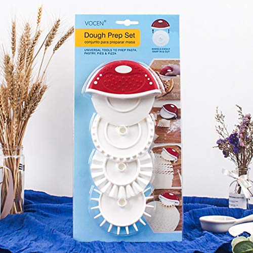 Pizza Cutter,Fheaven Multifunction Pizza Cutting wheel Fluted Wheel Dough Prep Set Tool Pizza Cutter - Thumbnail 5