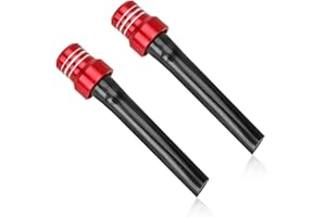 LSKASELUE 2PCS Gas Fuel Cap Air Vent Tube, CNC Breather Hose One-Way Fuel Tank Valve Tube with Check Ball, Aluminum Gas Cap V