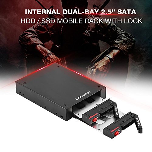 Jadpes Hard Disk Box Built-in Mr-6201, Dual-Bay, Multi-Bay, Built-in Floppy 2.5-inch Internal Dual-Bays 2.5" SATA HDD/SSD Mobile Rack for 3.5" Floppy Drive Bay of PC