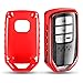 QIAOBA Smart Premium TPU Fall Car Key Soft Plating Protection Shell Case Cover,Key Fob Case for Accord Civic CRV Pilot Odyssey (Red)