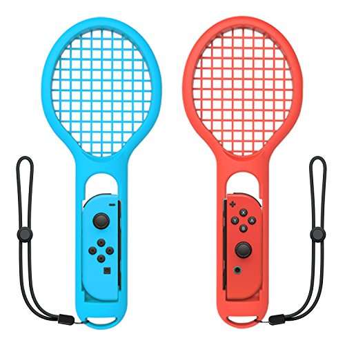 Maexus Tennis Racket for Nintendo Switch Joy Con Grips Accessories for Nintendo Switch Game Mario Tennis Aces - Twin Pack
