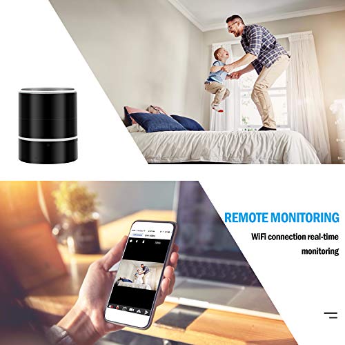 Hidden Camera Spy Camera Bluetooth Speaker, WiFi HD 1080P DVR Rotate 180°Lens Remote View Music Player Security Camera Night Vision Motion Detection for Home Office - Thumbnail 4