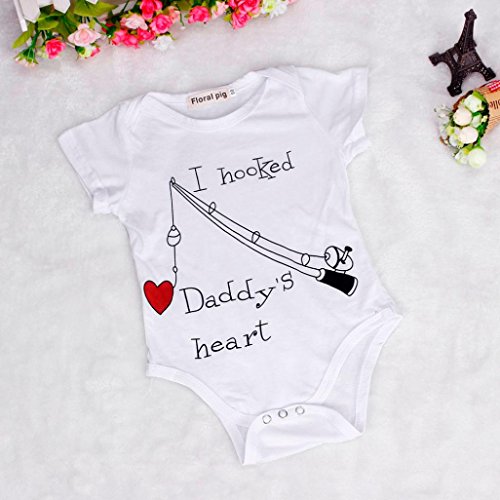 FEITONG Toddler Girl Boy Letter Print Pattern Short Sleeve Romper Bodysuit Shirt - Image 4