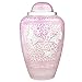 Cremation Urns by Meilinxu - Funeral Urns for Human Ashes Adult Memorial -Hand Made in Brass & Hand Engraved - Display Burial Urn At Home or in Niche at Columbarium (Pink Brilliant Butterflies, Large)