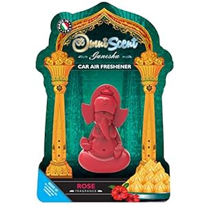 Omniscent Ganesha Car Air Freshener, Made in Italy, Rose, 12g