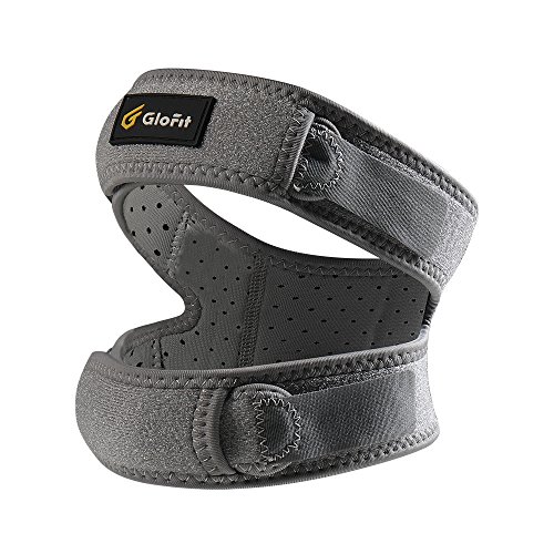 Glofit Patella Knee Strap, Knee Strap Tendonitis Support for Running,Jumper,Squats,Weight Lifting,Basketball,for Women and Men(Dual-Straps(Grey)) (Best Knee Support For Patellar Tendonitis)