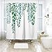 LIVILAN Plant Shower Curtain, Green Eucalyptus Shower Curtain for Bathroom, Watercolor Leaves and Botanical Succulent Bathroom Decor,72W x 72H, Extra Long Waterproof Fabric