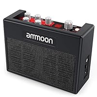 ammoon Portable Guitar Amplifier Electric Guitar Amp 5 Watt Multi Effects Pedal Built-in 80 Drum Rhythms Support Tuner Tap Tempo Functions