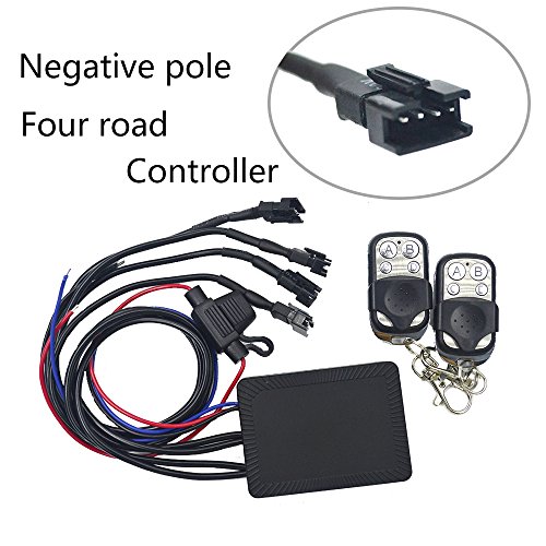 NBWDY Universal High Output 4-key Remote Control 4 channel Negative pole for Single Color LED Motorcycle/car/atv Accent Neon Kit