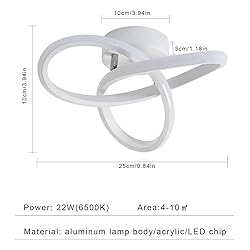 DAXGD Modern LED Ceiling Light, 6500K White Light