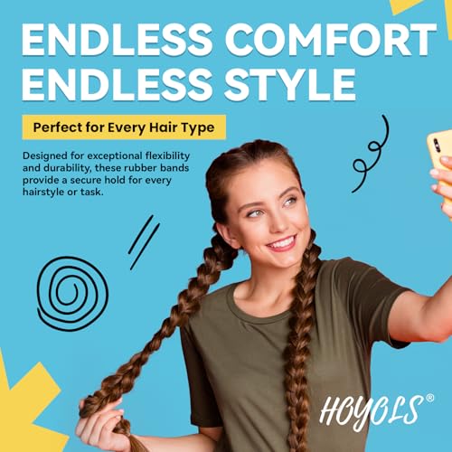 HOYOLS Clear Hair Ties, 1500pcs Mini Clear Elastic Hair Bands for Girls Women, Small Rubber Bands for Ponytails Braids Hairstyles, No Damage Hair Elastics, 1 Inch TPU