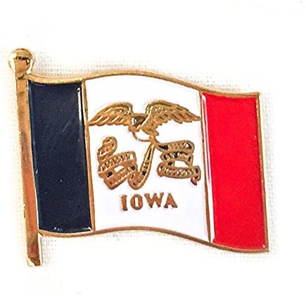 Iowa Waving Flag Lapel Pin State Made of Metal Souvenir
