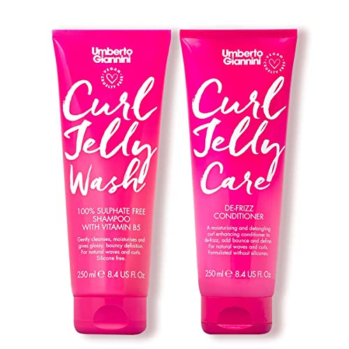 Umberto Giannini Curl Jelly Scrunching Jelly Shampoo & Conditioner, Vegan & Cruelty Free Frizz Solution for Curly or Wavy Hair, 200 ml