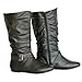 Twisted Women's Shelly Faux Leather Mid-Calf Scrunch Boot with Side Buckle