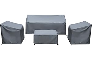 Baner Garden Patio Furniture Covers,Outdoor Furniture Cover Waterproof,Patio Furniture Set Covers for 4 Piece Outdoor Conversation Set,Patio Covers Set-XX-Large (Grey)