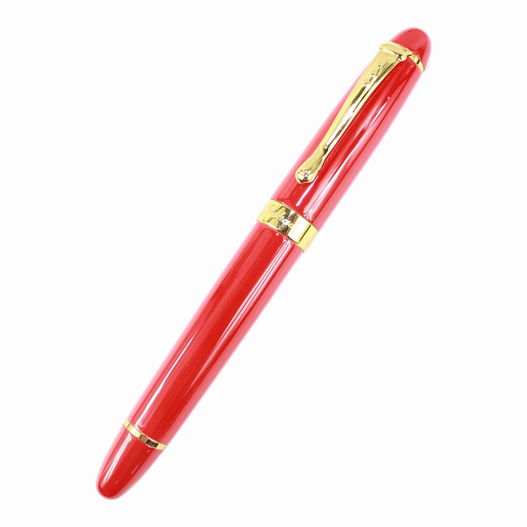 Gullor 450 Rollerball Pen with Golden Ring - Vivid Red