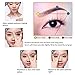 FITDON Duo Angled Eyebrow Brush Spoolie, Metal Teeth Eyelash Comb Separator & Brow Brush Combo with Cap for Travel, 9PCS Reusable Eyebrow Shaping Stencils