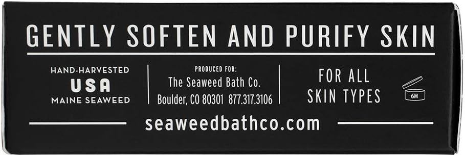 The Seaweed Bath Co. Purifying Detox Facial Bar Soap, Unscented, With Natural Organic Seaweed, Charcoal, Vegan, Paraben Free, 3.75 oz. : Beauty