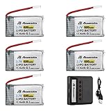 Powerextra 5Pcs 3.7V 600mAh LiPO Battery & X5 Battery Charger for Syma X5 X5C X5SW X5SC-1 CX-3W CX-31 M68 M68R UDI U45 Beginners X708W Wi-Fi Fpv Training RC Quadcopter