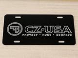 CZ USA Logo 1 Car Tag Diamond Etched on Aluminum