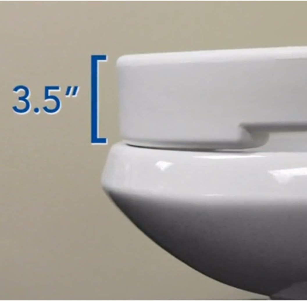Carex Elongated Hinged Toilet Seat Riser - Adds 3.5 Inches of Toilet Lift, 300 Pound Weight Capacity - Hinged Toilet Riser For Easy Cleaning: Health & Personal Care