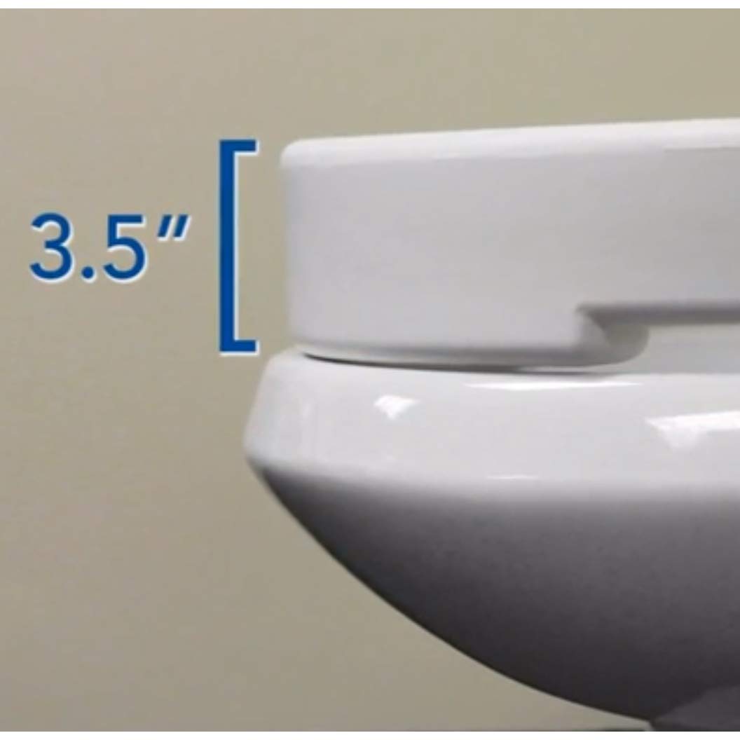 Carex Elongated Hinged Toilet Seat Riser Adds 3.5 Inches of Toilet
