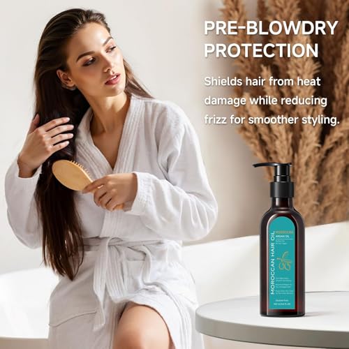 LBOYLOVE® Morroccan Argan Oil For Frizzy Hair, Nourishes & Strengthens For Dry Damaged Hair, Hair Care Oil For All Hair Types