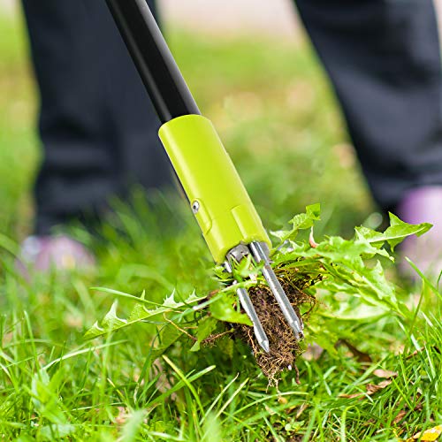 ORIENTOOLS Weed Puller Tool, Garden Stand Up Weeder with 3 Claws for