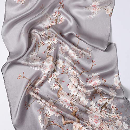 Women's Mulberry Silk Scarf Fashion Floral Sunscreen Shawls Wraps Scarves (YuDi10) - Thumbnail 2